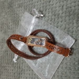 Origami owl camel colored wrap bracelet
